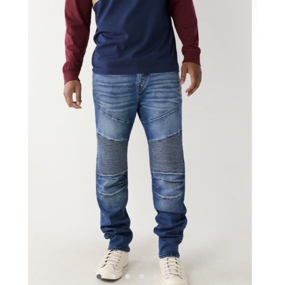 $219 True Religion ROCCO MOTO STITCH Relaxed SKINNY JEAN 107335 sz 30x32